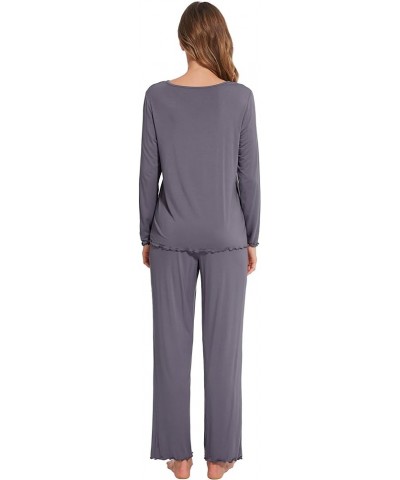 Viscose from Bamboo Pajama Sets for Women Soft Pjs Loungewear Short Sleeve Top with Pants Sleepwear Pajamas S-XXL Style C C-d...