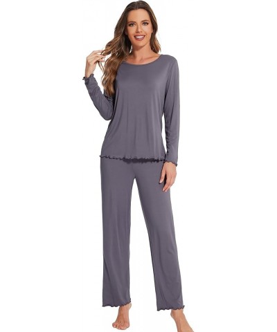 Viscose from Bamboo Pajama Sets for Women Soft Pjs Loungewear Short Sleeve Top with Pants Sleepwear Pajamas S-XXL Style C C-d...