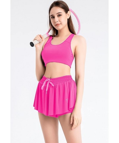 Womens Flowy Shorts with Pockets Rose Red $12.71 Activewear