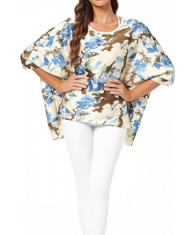 Bohemian Floral Chiffon Blouse Casual Batwing Blouse Hippie Semi Sheer Loose Tops 4485 $11.39 Blouses