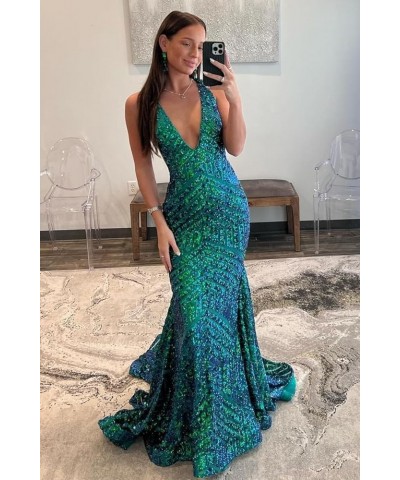 One Shoulder Sequin Prom Dresses Long Mermaid Formal Evening Gowns CR091 B-gold $45.09 Dresses