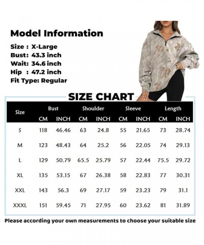 Womens Oversized Sweatshirts Hoodies, 1/4 Zip Floral Printed Pattern Pullover 2023 Y2k Fall Fashion Clothing,S-3XL 06-wine $1...