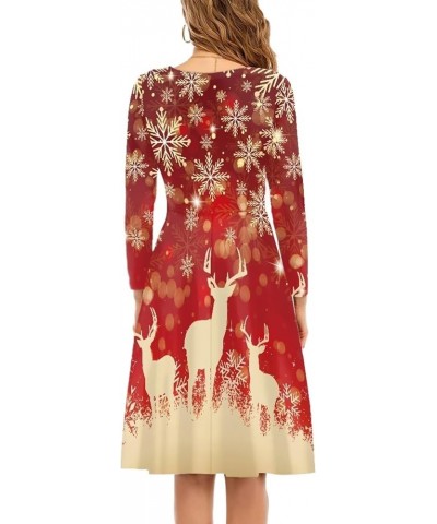 Mushroom Dresses for Women Midi Dresses with Long Sleeve Mushrooms Casual Dresses Xmas Snowflake Reindeer $19.94 Others