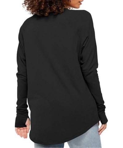 Women's Plus Size Long Sleeve Tunic Top Crew Neck Summer Oversized Fit Basic T Shirts Blouse Black $19.19 Tops