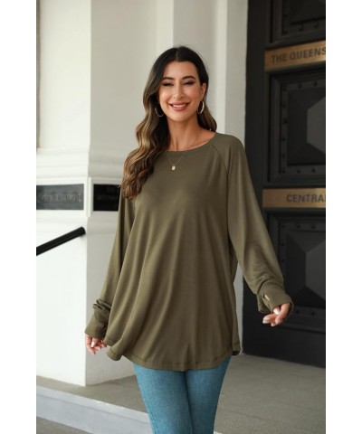 Women's Plus Size Long Sleeve Tunic Top Crew Neck Summer Oversized Fit Basic T Shirts Blouse Black $19.19 Tops