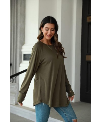 Women's Plus Size Long Sleeve Tunic Top Crew Neck Summer Oversized Fit Basic T Shirts Blouse Black $19.19 Tops