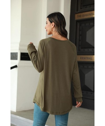 Women's Plus Size Long Sleeve Tunic Top Crew Neck Summer Oversized Fit Basic T Shirts Blouse Black $19.19 Tops