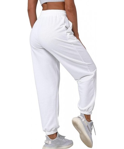 Drawstring Sweatpants Women Sprot Jogger Casual Long Pants Pocket Baggy Cinch Bottom Print Trousers 1-white $13.95 Activewear