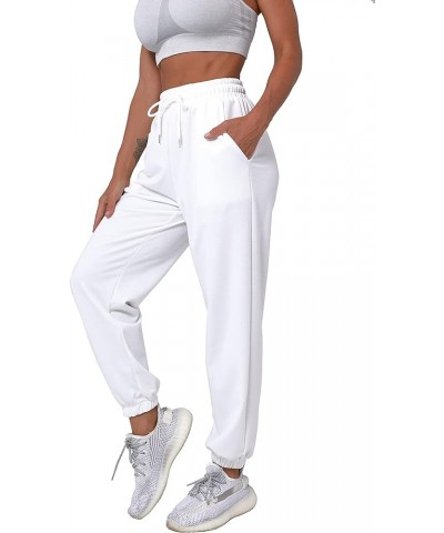 Drawstring Sweatpants Women Sprot Jogger Casual Long Pants Pocket Baggy Cinch Bottom Print Trousers 1-white $13.95 Activewear