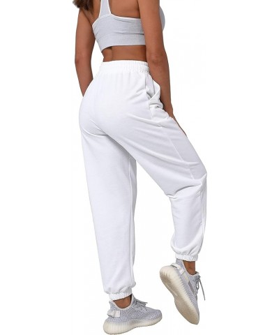 Drawstring Sweatpants Women Sprot Jogger Casual Long Pants Pocket Baggy Cinch Bottom Print Trousers 1-white $13.95 Activewear