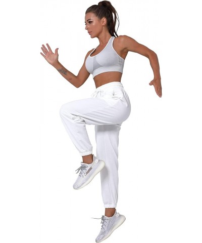 Drawstring Sweatpants Women Sprot Jogger Casual Long Pants Pocket Baggy Cinch Bottom Print Trousers 1-white $13.95 Activewear