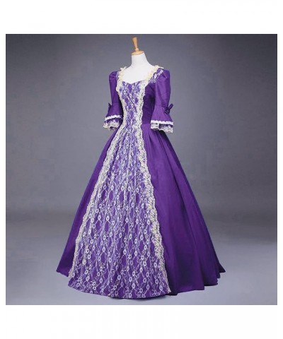 Women Vintage Goth Grunge Goddess Peplum Lolita Costumes Cosplay Dresses for Women Hippie Medieval Dresses P-l69 Purple $12.8...