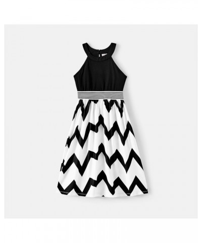 Family Matching Outfits Mommy and Me Dress Striped Maxi Dresses and Short-Sleeve T-Shirts Set Men Halter $17.35 Dresses