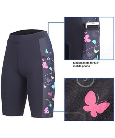 Women's Athletic Shorts,Running Shorts for Women,Workout Shorts Women A-black Butterfly $9.24 Activewear