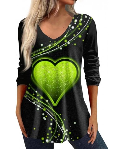 Christmas Long Sleeve Shirts for Women,3/4 Sleeve Shirts for Women Christmas Print Graphic Tees Blouses Casual Plus Fluoresce...