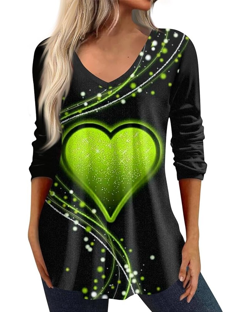 Christmas Long Sleeve Shirts for Women,3/4 Sleeve Shirts for Women Christmas Print Graphic Tees Blouses Casual Plus Fluoresce...