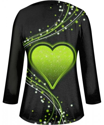 Christmas Long Sleeve Shirts for Women,3/4 Sleeve Shirts for Women Christmas Print Graphic Tees Blouses Casual Plus Fluoresce...