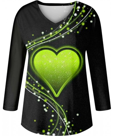 Christmas Long Sleeve Shirts for Women,3/4 Sleeve Shirts for Women Christmas Print Graphic Tees Blouses Casual Plus Fluoresce...