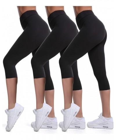 Buttery Soft High Waisted Capri Leggings for Women - Tummy Control, No See Through, Workout Yoga Pants Black Capri 3 Pack $12...