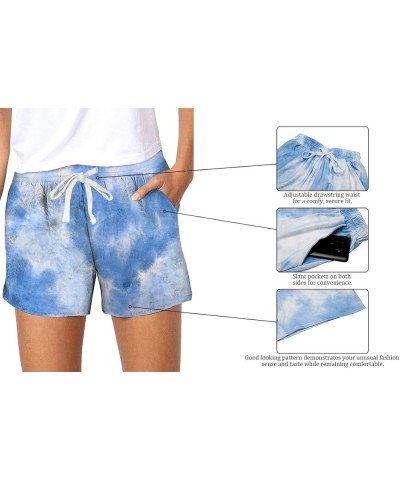 Women's Lounge Shorts Summer Elastic Waist Drawstring Pocketed Shorts Comfy Pajama Shorts Casual 3-blue $10.25 Sleep & Lounge