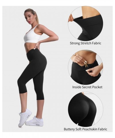 Buttery Soft High Waisted Capri Leggings for Women - Tummy Control, No See Through, Workout Yoga Pants Black Capri 3 Pack $12...