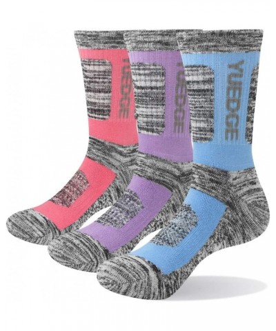 Women's 3 Pair Hiking Socks Moisture Wicking Gym Fitness Athletic Socks Casual Cushion Crew Socks for Women $10.15 Activewear