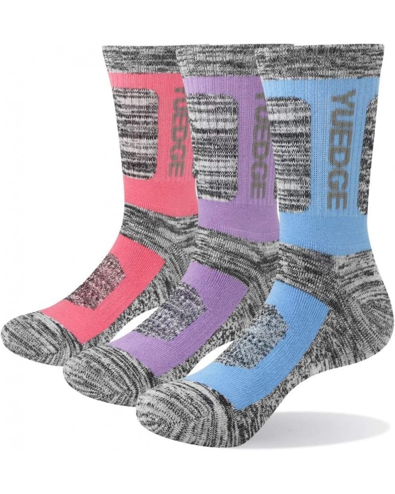 Women's 3 Pair Hiking Socks Moisture Wicking Gym Fitness Athletic Socks Casual Cushion Crew Socks for Women $10.15 Activewear