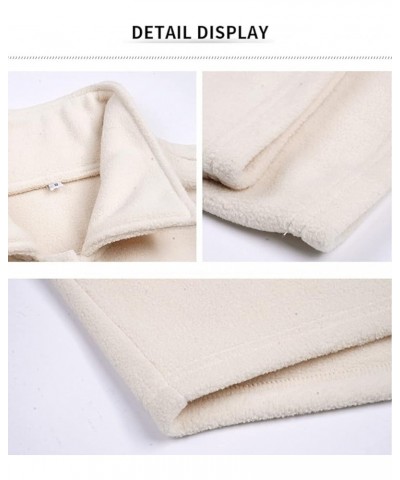 Women's Long sleeve Button Up Lightweight Soft Warm Fleece Jacket Coat Beige $21.82 Jackets