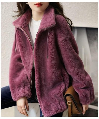 Padded Coat Stand-Collar Double-faced Fleece Jacket, Women Fleece Jacket Full Zip Rose $11.21 Jackets