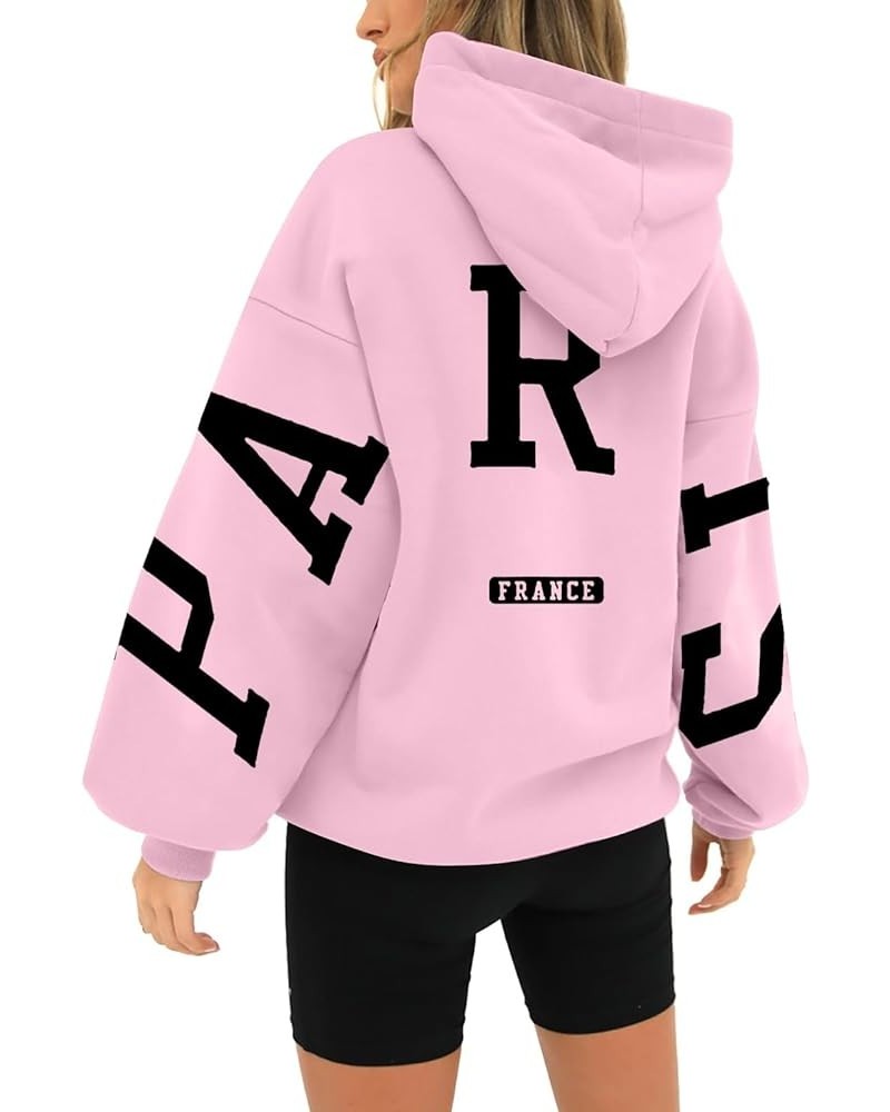 Women's New York Printed Fashion Hoodie Long Sleeved Pullover Hooded Sweatshirt Fall Winter Casual Lightweight Top 1-pink $9....