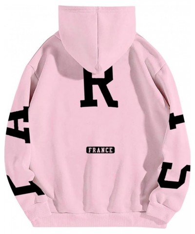 Women's New York Printed Fashion Hoodie Long Sleeved Pullover Hooded Sweatshirt Fall Winter Casual Lightweight Top 1-pink $9....