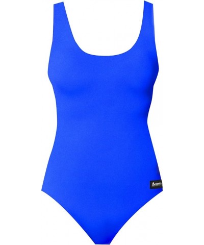 Polypropylene Women's One Piece Swim Suit in Solid Colors Blue $22.74 Swimsuits