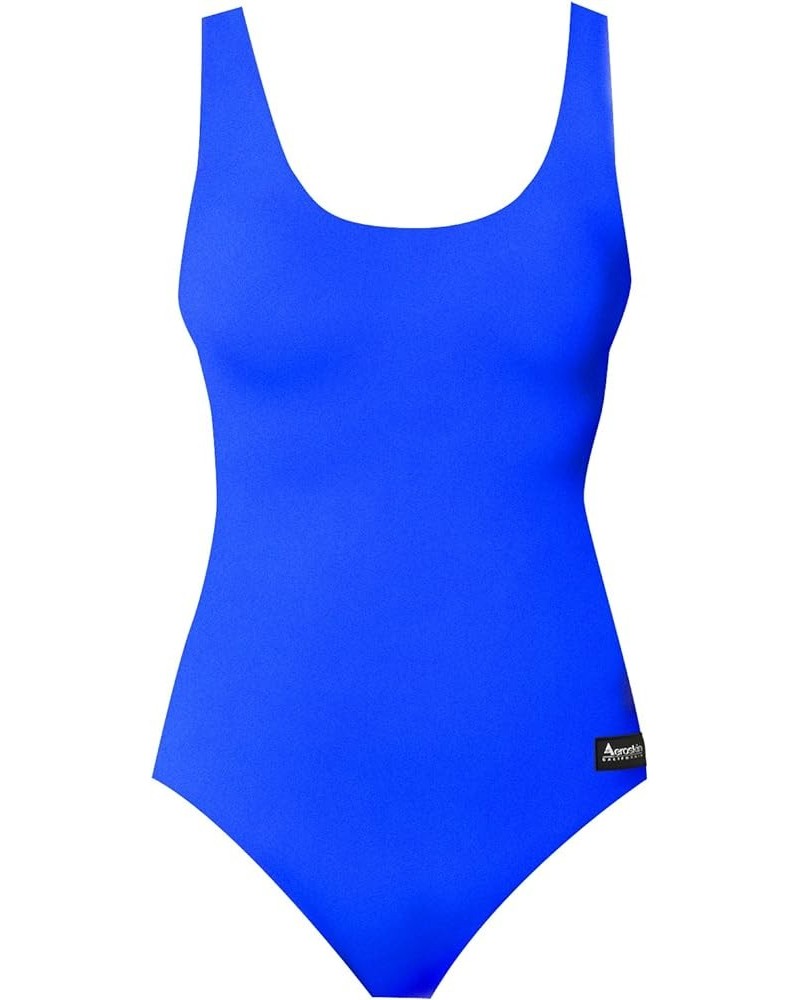 Polypropylene Women's One Piece Swim Suit in Solid Colors Blue $22.74 Swimsuits