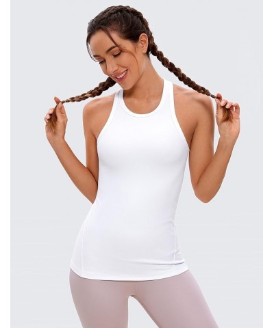 Butterluxe Womens Workout Racerback Tank Top High Neck Athletic Camisole Tanks Running Sleeveless Tops Gym Shirts White $14.8...