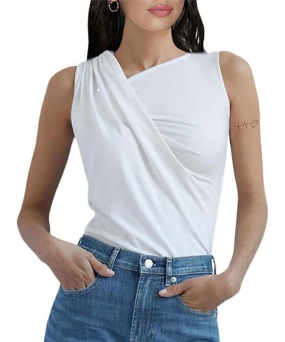 Women's Sexy Rib Thong Bodysuit Cut Out Front Sleeveless Leotard Tops White D $10.08 Bodysuits