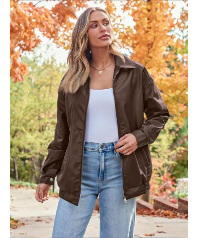 Women's Oversized Jackets, Leather Faux Motorcycle Plus Size Moto Biker Coat Fall Outfits Fashion Clothes 2024 Brown $32.32 C...