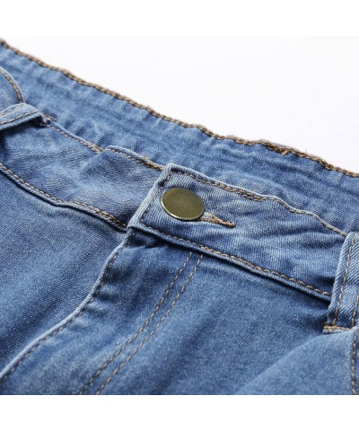 Jeans Shorts for Women Denim Shorts Distressed Ripped Hole Frayed Raw Hem Shorts Mid Waisted Stretch Shorts C4-blue $7.55 Shorts