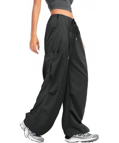 Parachute Pants for Women Cargo Pants Womens Baggy Low Waist Y2K Pants with Pockets Relaxed Jogger A2-dark Grey $15.05 Pants