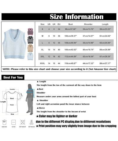 Women's Fashion Sweaters Trendy 2023 Fall Pullover Shirt Collision Color Sleeveless Sweater Vest Cropped Black $12.86 Sweaters