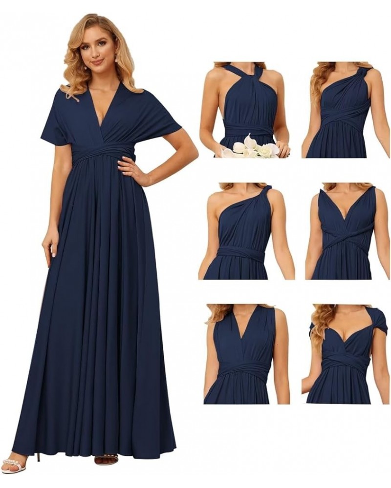 Infinity Dresses for Bridesmaids Long for Women Convertible Dresses Transformer Multiway Twist Wrap Midi Dresses QA070 Navy B...