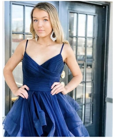 Glitter Tulle Spaghetti Straps Short Prom Dresses for Teens Tiered Homecoming Dresses 2024 V-Neck Mini Cocktail Dress Teal $3...