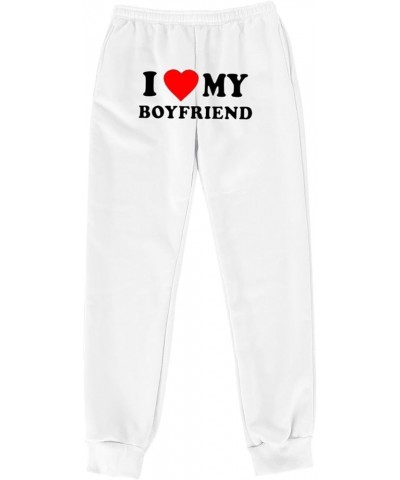 Warm Sweatpants Women I Love Hot Moms Letter Print Fleece Lined Trendy Jogger Pants Elastic High Waist Baggy Lounge Trousers ...