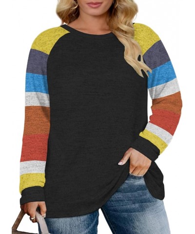 Plus Size Sweatshirts for Women Long Sleeve Oversized Tunic Tops 01_black_yp $10.99 Others