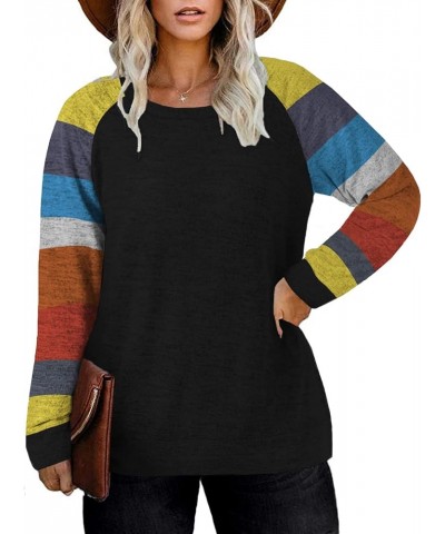 Plus Size Sweatshirts for Women Long Sleeve Oversized Tunic Tops 01_black_yp $10.99 Others