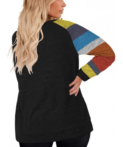 Plus Size Sweatshirts for Women Long Sleeve Oversized Tunic Tops 01_black_yp $10.99 Others