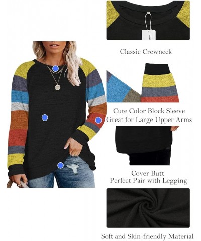 Plus Size Sweatshirts for Women Long Sleeve Oversized Tunic Tops 01_black_yp $10.99 Others