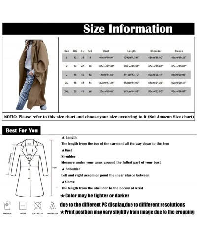 Womens Trendy Fall Winter Loose Woolen Coat Elegant Lapel Trench Coat Classy Solid Color Button Jacket Work Long Coat 05gray ...