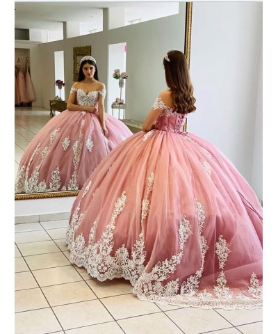 Puffy Off Shoulder Quinceanera Dresses with Cape Ball Gown Tulle Lace Prom Dresses with White Appliques Dark Sage $67.08 Dresses