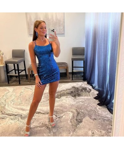 Short Tight Homecoming Dresses for Teens Sparkly Sequin Backless Mini Prom Cocktail Party Gowns Purple $26.09 Dresses