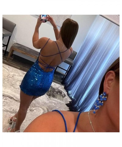 Short Tight Homecoming Dresses for Teens Sparkly Sequin Backless Mini Prom Cocktail Party Gowns Purple $26.09 Dresses